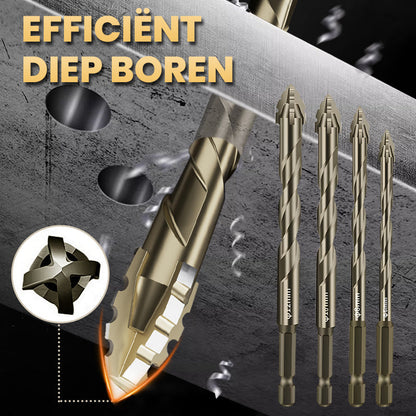 ⏳Beperkte tijd 50% korting!💥 🔥2025 Hot Sale🔥Hoogwaardige 4-Fluit Getande Excentrische Boorbitset