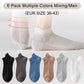 Set van 6 unisex ultradunne, ademende, lage enkelsokken van mesh.
