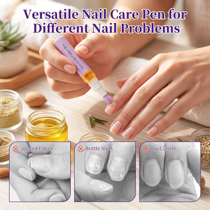 💜 2-in-1 nagelriemolie-duwer met keramische punt, nagelriemverwijderaar en nagelverzorgingspen voor droge, beschadigde nagels, velletjes rond de nagels, hydraterende nagellak en een stralende teint.