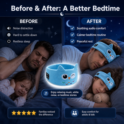 🥳 2026 HEETE VERKOOP 🥳💞 Meer dan 50.000 verkocht! 🎧😴 Bluetooth-hoofdband voor kinderen – 2‑in‑1: Zachte hoofdband en slaapmasker. Perfect voor reizen of dutjes. 🧸✨