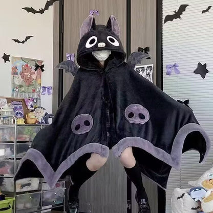 🎁【summerween】1 stuk Unisex Draagbare Deken Vleermuis Capuchon Cape