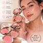 Flower Knows Strawberry Rococo Embossed Blush, Mauve Berry Rose Matte Powder Blush voor de wangen, opbouwbare en blendbare gezichtsmake-up
