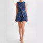 💕HETE AANBIEDING - GRATIS VERZENDING💕 Casual tweedelig denim set voor dames: mouwloze top en short