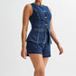 💕HETE AANBIEDING - GRATIS VERZENDING💕 Casual tweedelig denim set voor dames: mouwloze top en short