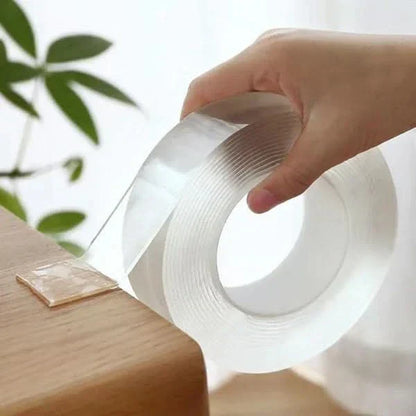 🔥🔥Sporenloze transparante nano-magische tape, herbruikbare dubbelzijdige handgreep