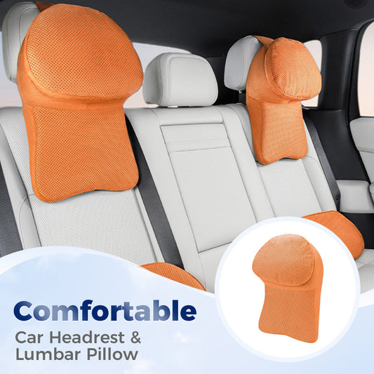 Comfortable Car Headrest & Lumbar Pillow