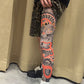 Rekbare Beenmouw met Tattoo-Print
