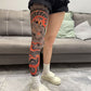 Rekbare Beenmouw met Tattoo-Print