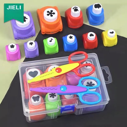 ✂️ KOOP 2 EN KRIJG 1 GRATIS! 🎨 DIY-ponsset voor kinderen - Maak leuke vormen (sterren/hartjes/dieren) voor knutselen en scrapbooking 🧒✨