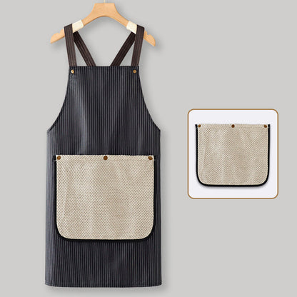 Cross-Back Waterproof Apron with Detachable Hand Towel