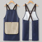 Cross-Back Waterproof Apron with Detachable Hand Towel