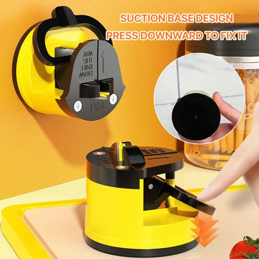 🧲🔪 Compacte Messenslijper met Sterke Zuignap – Veilig & Efficiënt