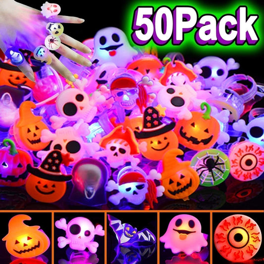 🎁LED-licht Halloween gloeiende ring😍 - Set van 50 stuks