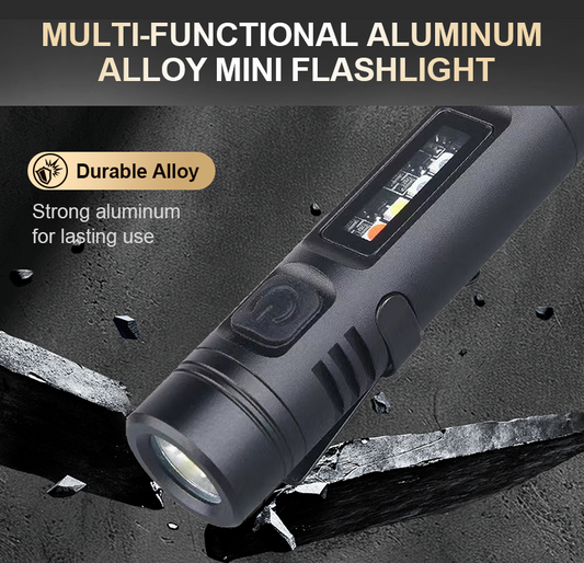 🔥 Koop 2, Krijg 1 Gratis ! ✨ Mini Zaklamp uit Aluminiumlegering - 3 Lichtstanden, Waterbestendig, Zakformaat voor Outdoor 🔦⚡