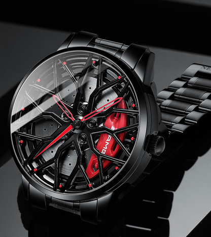 Perfect cadeau-elegante horloge met racing wiel-waar tijd wordt gewaardeerd