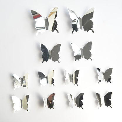 3D Mirror Butterfly & Sunflower Wall Sticker