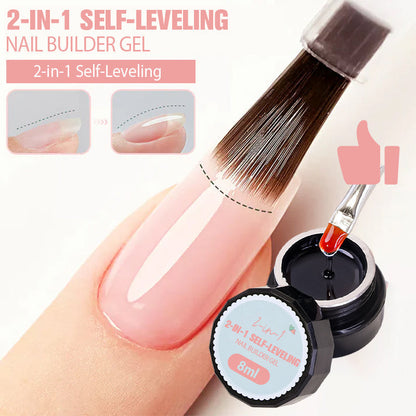 2-in-1 zelfnivellerende nagelverstevigende gel