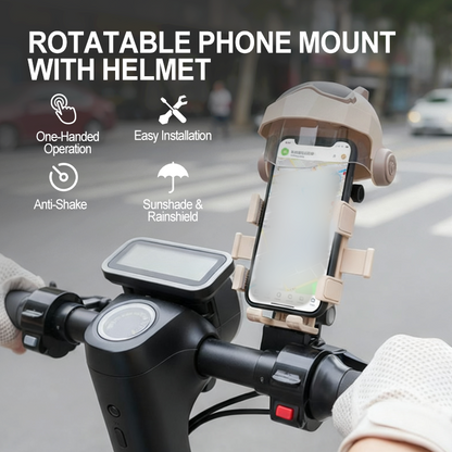 Draaibare telefoonhouder met helm