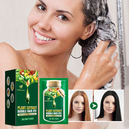 🌿💇‍♀️ Plantenextract Bubble Haarverfcrème – Natuurlijke Kleuring, Haarverzorging & Milde Formule (Meerdere Tinten & Eenvoudig Gebruik!)