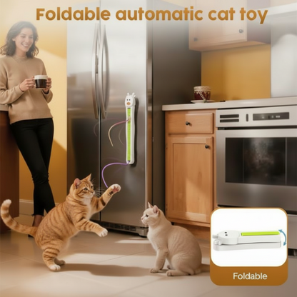 🐱 Nu 50% korting ✨ Automatisch kattenspeeltje voor montage — 360° flexibel koord & oplaadbaar via USB 💥