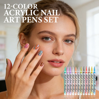 📢📢 50% KORTING! 🩷🧡 12-kleuren acryl nagelkunstpennen – Ultrafijne punt van 0,7 mm, sneldrogend en waterdicht voor salonwaardige designs thuis!
