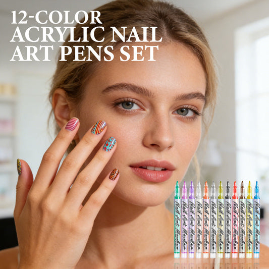 📢📢 50% KORTING! 🩷🧡 12-kleuren acryl nagelkunstpennen – Ultrafijne punt van 0,7 mm, sneldrogend en waterdicht voor salonwaardige designs thuis!