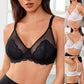 💜Zeemeerminschubben Sexy Kanten Plus Size Ongevoerde Beugelbeha Zonder Padding Volledige Bedekking Minimizerbeha met Gladmakende Rug voor Vrouwen met Grote Buste