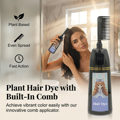 Kleurrijke plantaardige haarverf met kamapplicator