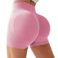 Naadloze fitnessshorts met perzikbillen effect