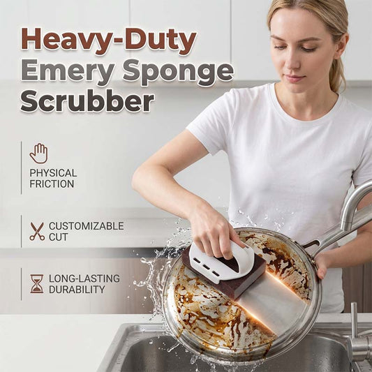 🟧 Emery-schuurspons – Moeiteloos grondig schoonmaken! 💪✨ Krachtig tegen vet en roest, zacht voor je handen – de enige schuurspons die je ooit nog nodig zult hebben. 🔥🛠️