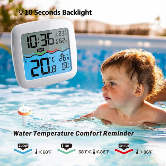🌡️ Digital Wireless Pool Thermometer – Floating | Easy-to-read • Waterproof • Accurate