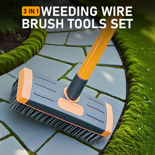 🧹 TIJDELIJK 50% KORTING! 🌿 3-in-1 onkruidborstelset met verstelbare steel, 3 gereedschappen, robuust 🧤