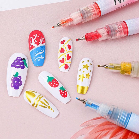 Manicuremarker met gebogen vorm en 12 kleuren