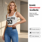 Chique tanktop met strasssteentjes en flared jeans, tweedelige set