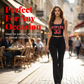 Chique tanktop met strasssteentjes en flared jeans, tweedelige set