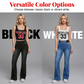 Chique tanktop met strasssteentjes en flared jeans, tweedelige set