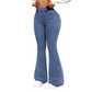 Chique tanktop met strasssteentjes en flared jeans, tweedelige set