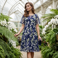💎50% KORTING🌸 Elegantie in elke stap: Feestjurk met korte mouwen, A-lijn model en knielengte 👗
