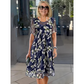 💎50% KORTING🌸 Elegantie in elke stap: Feestjurk met korte mouwen, A-lijn model en knielengte 👗