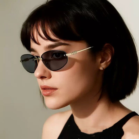 Vintage 90s Semi-Rimless Gradient Lens Fashion Sunglasses