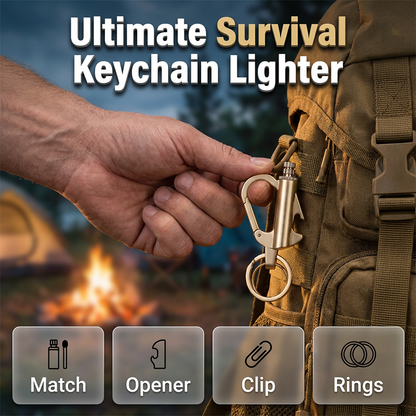Multifunctionele sleutelhanger met permanente match