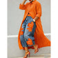 Maxi-jurk met lange mouwen en knoopsluiting voor dames
