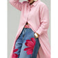 Maxi-jurk met lange mouwen en knoopsluiting voor dames