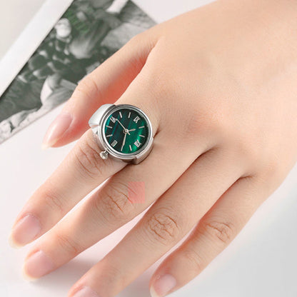⌚ Creatief rond quartz vingerringhorloge – Stijlvol, verstelbaar en compact – Uniek accessoire voor dagelijks gebruik of feestjes ✨