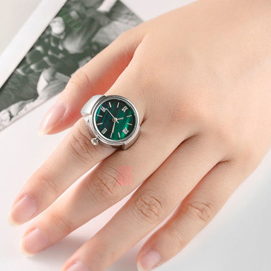 ⌚ Creatief rond quartz vingerringhorloge – Stijlvol, verstelbaar en compact – Uniek accessoire voor dagelijks gebruik of feestjes ✨