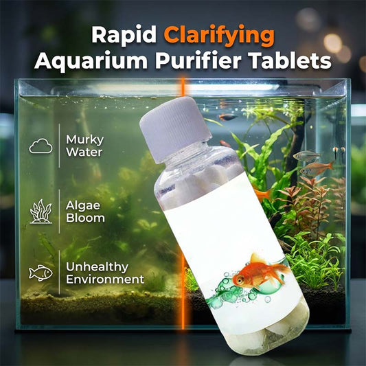 Kristalheldere tabletten voor waterzuivering in het aquarium