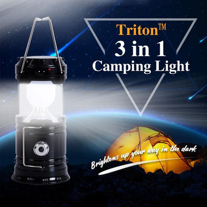 3-in-1 LED-kampeerlantaarn met vlam