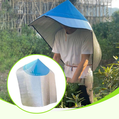 Zon- en regenbeschermende cape met capuchon voor op het werk