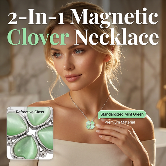 Magnetische ketting met klavertje vier voor dames