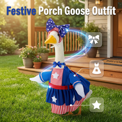 Feestelijke veranda-gans outfit